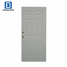 Fangda classic design Primed White 6 Panel Steel Door